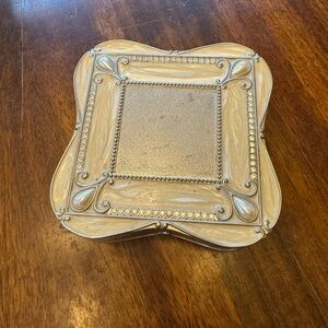 Things Remembered Ornate Silver Jewelry Box opal and cream accents